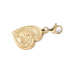 304 Stainless Steel Heart with Mother and Son Pendant Decoration&nbsp;STAS-S165-16G