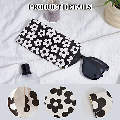 3Pcs 3 Colors Rectangle with Flower Pattern PU Leather Eyelasses Case&nbsp;AJEW-CN0005-64
