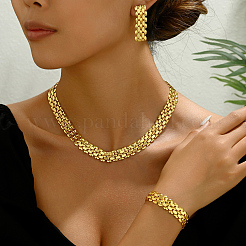 Retro Alloy Chain Bracelets & Earrings & Necklaces Sets for Women&nbsp;FZ4495
