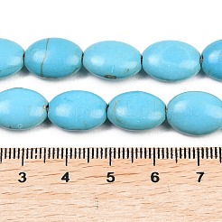Dyed Synthetical Turquoise Oval Bead Strand&nbsp;G-P083-89G