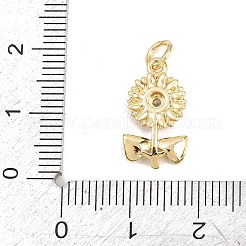 Valentine's Day Brass Micro Pave Clear Cubic Zirconia Pendants&nbsp;KK-H273-41G-03