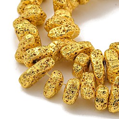 Electroplated Natural Lava Rock Beads Strands&nbsp;G-I360-U01-01