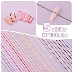 5 Bags 5 Styles Metal Fine Chain&nbsp;MRMJ-PH0002-88A