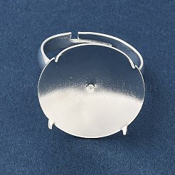 Adjustable Brass 4 Prong Ring Settings&nbsp;KK-K414-04A-S
