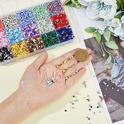 225g 15 Style Round & Tube Glass Seed Beads Sets&nbsp;SEED-FH0001-08