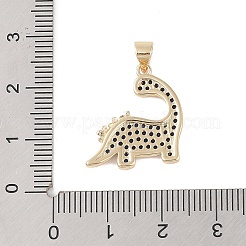 Brass Micro Pave Cubic Zirconia Pendants&nbsp;KK-E111-45E-G
