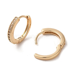 Brass Micro Pave Cubic Zirconia Hoop Earrings&nbsp;EJEW-C073-20KCG