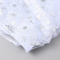 Snowflake Pattern Polyester Mesh Fabric&nbsp;DIY-WH0304-672A