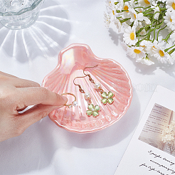 Shell Shaped Porcelain Jewelry Storage Display Trays for Rings&nbsp;AJEW-SP0006-06A-02