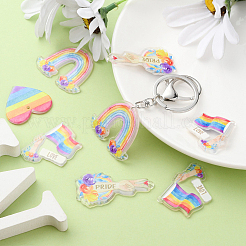 16Pcs 4 Styles Printed Acrylic Pendants&nbsp;MACR-CJ0001-52