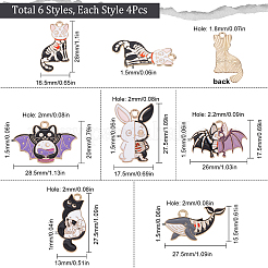 24Pcs 6 Style Alloy Enamel Pendants&nbsp;ENAM-SC0003-48