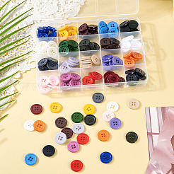 160Pcs 20 Colors 4-Hole Resin Buttons&nbsp;BUTT-TA0001-29C