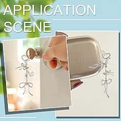Bowknot Alloy & ABS Plastic Imitation Pearl Pendant Decoration&nbsp;HJEW-YW00092-01