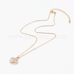 Mixed Natural Gemstone Heart Pendant Necklaces&nbsp;NJEW-JN03491
