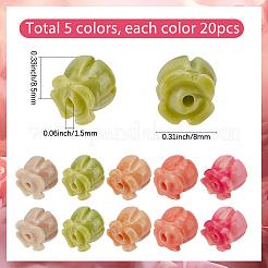 100Pcs 5 Colors Synthetic Coral Beads&nbsp;CORA-SP0001-20