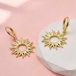 Sun Brass Hoop Earrings&nbsp;EJEW-H180-30D-G
