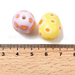 Printed Opaque Acrylic Beads&nbsp;OACR-H054-07