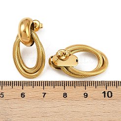 304 Stainless Steel Oval Dangle Stud Earrings&nbsp;EJEW-K268-23G