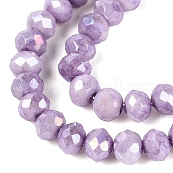Anti-Tarnish Electroplate Rondelle Glass Beads Strands&nbsp;EGLA-T021-3mm-17-11