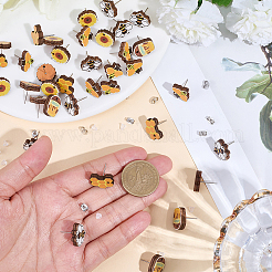 60Pcs 5 Styles Bee Theme Wooden Stud Earrings&nbsp;FIND-SC0020-61
