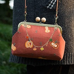 Autumn Theme Leaf & Pumpkin Alloy Enamel Bag Handles&nbsp;FIND-PH0009-21