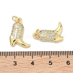 Brass Micro Pave Cubic Zirconia Pendants&nbsp;KK-P345-65G
