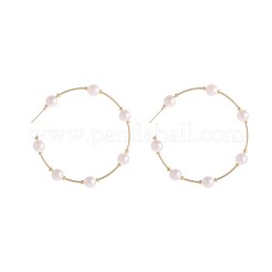 Fashionable Alloy Imitation Pearl Round Stud Earrings&nbsp;FS-WG19F47-01
