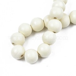 Spray Painted Natural Wood Beads Strands&nbsp;WOOD-S053-56G