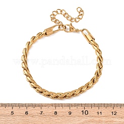 304 Stainless Steel Twisted Curb Chain Bracelets for Women&nbsp;BJEW-F529-05G