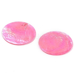 Spray Painted Natural Capiz Shell Pendants&nbsp;SSHEL-Z002-01G