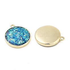 Rack Plating Brass Pendants with Synthetic Opal&nbsp;KK-Q020-07G
