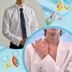 24Pcs 2 Colors Brass Cufflinks&nbsp;KK-AR0004-48
