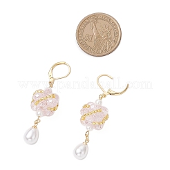 Glass Teardrop Leverback Earrings&nbsp;EJEW-MZ00531-03
