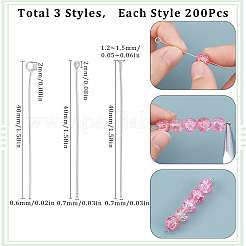 600Pcs 3 Styles 304 Stainless Steel Ball Head Pins & Flat Head Pins & Eye Pins&nbsp;STAS-SC0007-81