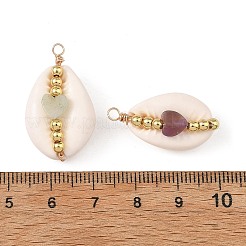Natural Shell & Gemstone Pendants&nbsp;PALLOY-JF05916-02