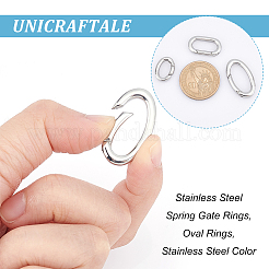 3Pcs 3 Styles 304 Stainless Steel Spring Gate Rings&nbsp;STAS-UN0040-93