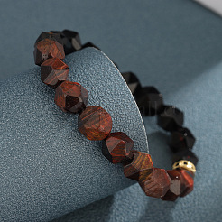 Natural Tiger Eye & Obsidian Beaded Stretch Bracelets for Women Men&nbsp;WG6996F-01