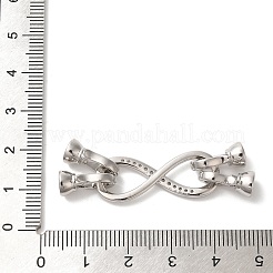 Brass Micro Pave Clear Cubic Zirconia Fold Over Clasps&nbsp;KK-A227-08P
