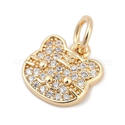 Brass Micro Pave Cubic Zirconia Charms&nbsp;KK-Q096-15A-G