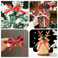 3 Rolls 10M  5 Colors Hot Stamping Christmas Polyester Ribbons Set&nbsp;OCOR-TA0002-13