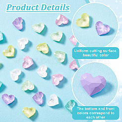 36Pcs 6 Colors Glass Rhinestone Cabochons&nbsp;RGLA-PH0001-20