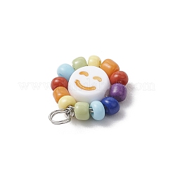 Acrylic & Glass & Copper Pendants&nbsp;PALLOY-JF03892-01