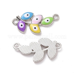 Evil Eye Alloy Enamel Links Connectors&nbsp;ENAM-A139-03P