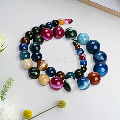 1 Strand  Natural Banded Agate Graduated Beads Strands&nbsp;G-PA0002-04A