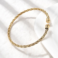 Braided 304 Stainless Steel Cuff Bangles&nbsp;BJEW-A067-03G