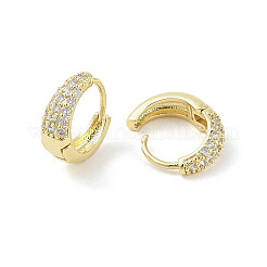 Brass Micro Pave Clear Cubic Zirconia Hoop Earrings for Women&nbsp;EJEW-L285-001G