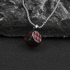 Zinc Alloy with Enamel Dice Pendant Necklaces&nbsp;NJEW-C034-04P-02