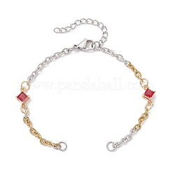 3Pcs 3 Styles 304 Stainless Steel Textured Cable Chain Bracelet Making&nbsp;AJEW-JB01427