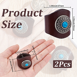 Flower Imitation Leather Scarf Clips&nbsp;AJEW-WH20001-16A-01