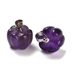 Natural Amethyst Pumpkin Charms&nbsp;G-K338-27P-08